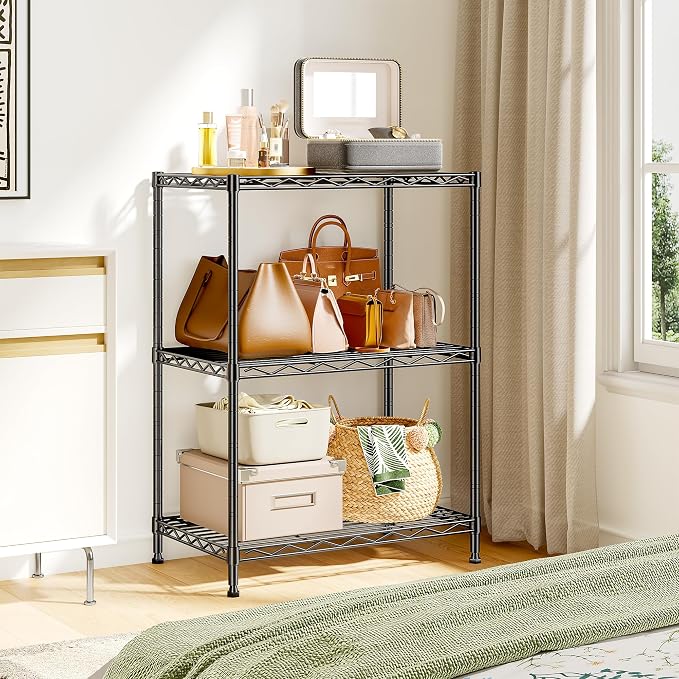 35.4''H Shelf 3 Tier Storage Shelves Metal Shelving, Adjustable Small Wire - Image 8