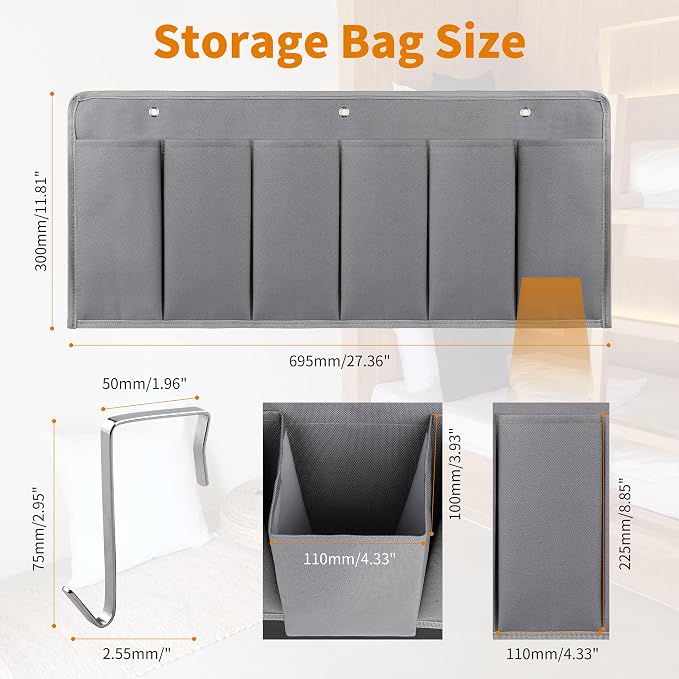 RV Shoe Pockets 6 Large Pockets Heavy Hanging Bedside Storage Organizer - Image 2