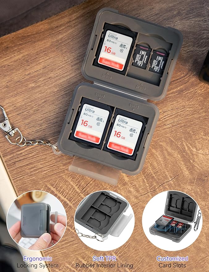 PROfezzion SD Card Holder Case Water-Resistant: Portable 12 Slots Memory Card - Image 4