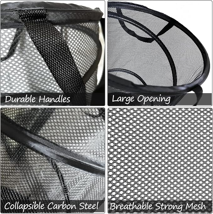 BATTOO Mesh Collapsible Laundry Baskets, Foldable Pop Up Laundry Hamper - Image 5