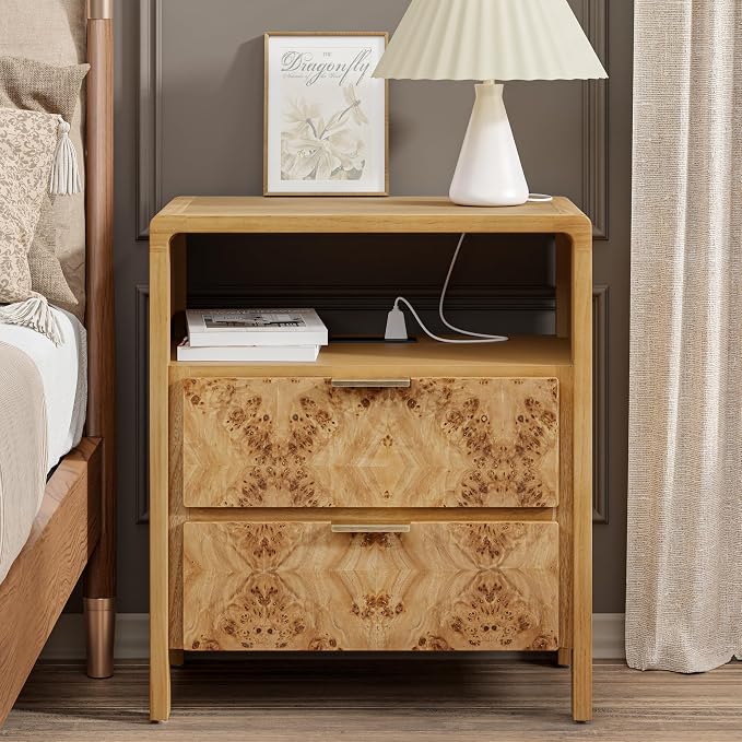LONYKE Burl Finish Nightstand - Image 6