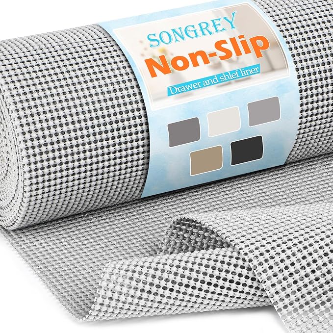 Songrey Non-Adhesive Drawer and Shelf Liner, Non Slip Cabinet Liners, Protect by Unknown