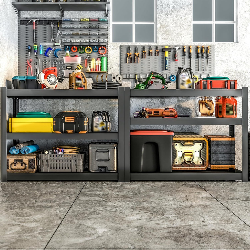 Metal Garage Storage Shelves Heavy Duty Shelving Unit 3 Tier Steel