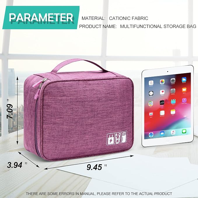Electronics Organizer Travel Cable Organizer Bag Waterproof Portable Digital - Image 2