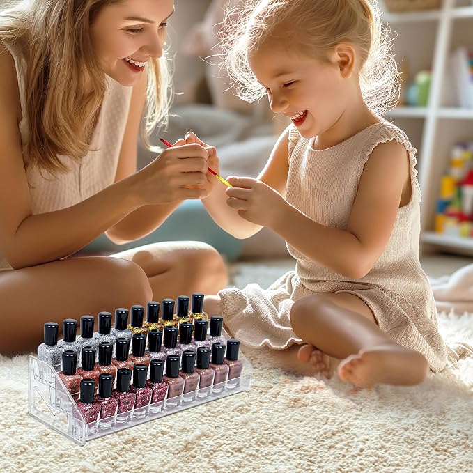 3-Tier Clear Acrylic Nail Polish Storage, Holds 24-48 Bottles, Sunglasses - Image 6