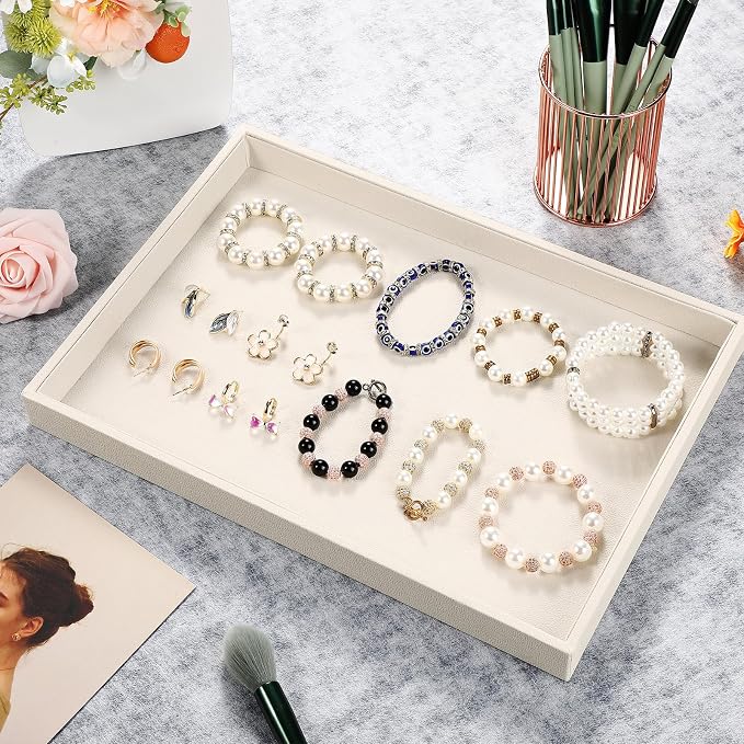 Quelay 6 Pcs Velvet Stackable Jewelry Tray Showcase Display, Jewelry Organizer - Image 6