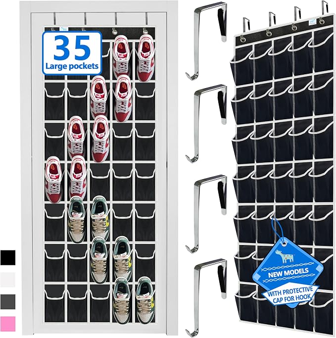 over the door shoe organizer, 2025 upgraded, shoe organizer, 35 Huge pockets by Zebricolo