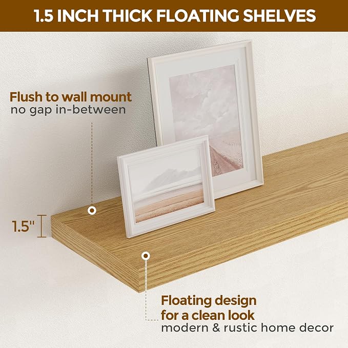 48 Inch Floating Shelves, 9.3 Inch Deep Floating Shelf - Image 5