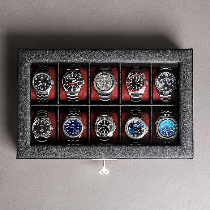 ROTHWELL 10 Slot Leather Watch Box - Image 8
