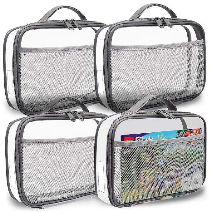 holay 4 Packs PVC Zippered Blocks Set, Board game Storage Organizer Case by OrganizeYourLifeWithholay