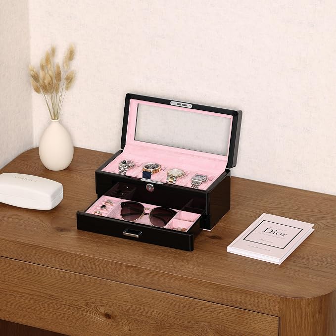 ROTHWELL 4-Slot Piano Black Watch Box - Image 2