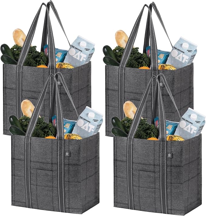 VENO 4 Pack Reusable Grocery Bags by Veno