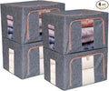 Linen Clothes Storage Bins, 2 Opening Ways Fabric Visible Lidded Storage Box by Fordonral
