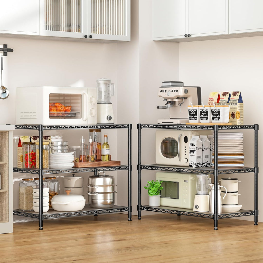 3-Tier Storage Shelves 450LBS Metal Shelving Unit, Adjustable Wire