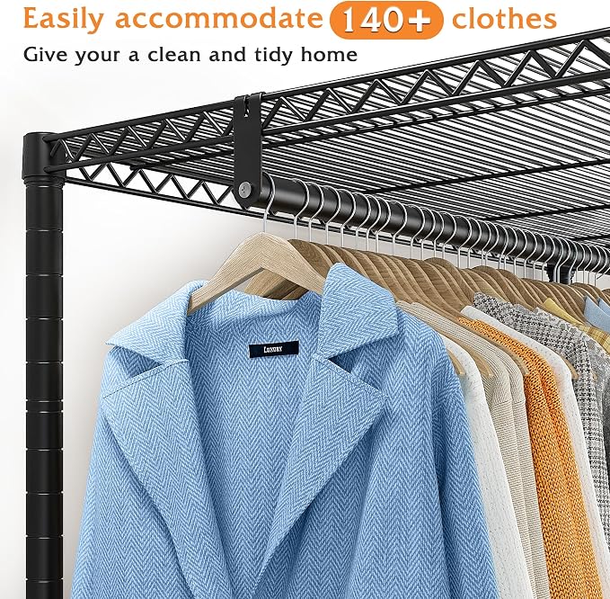 Raybee Clothing Rack with Wheels, Clothes Rack - Image 3