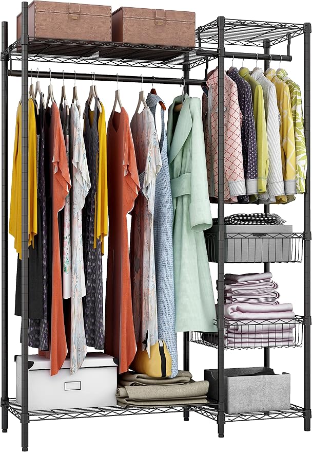 Xiofio 6 Tiers Heavy Duty Clothes Rack, Metal Clothing Rack, Adjustable by XIOFIO