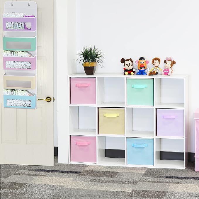 Simple Houseware 5 Clear Window Pocket Over Closet Door Storage Hanging - Image 3