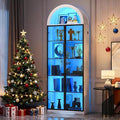 Display Cabinet with Doors and Adjustable Shelves, 6 Tier Bookcase by CraftYourIdealHomeLife