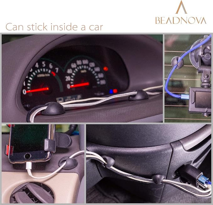 BEADNOVA Cable Clips Cord Organizer Cable Management Wire Cord Holder 2 Slots - Image 5