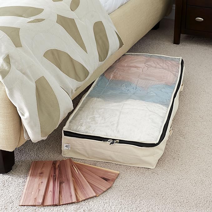 Household Essentials Cedarline Under Bed Storage Bag, Heavy-Duty Cotton Canvas - Image 2