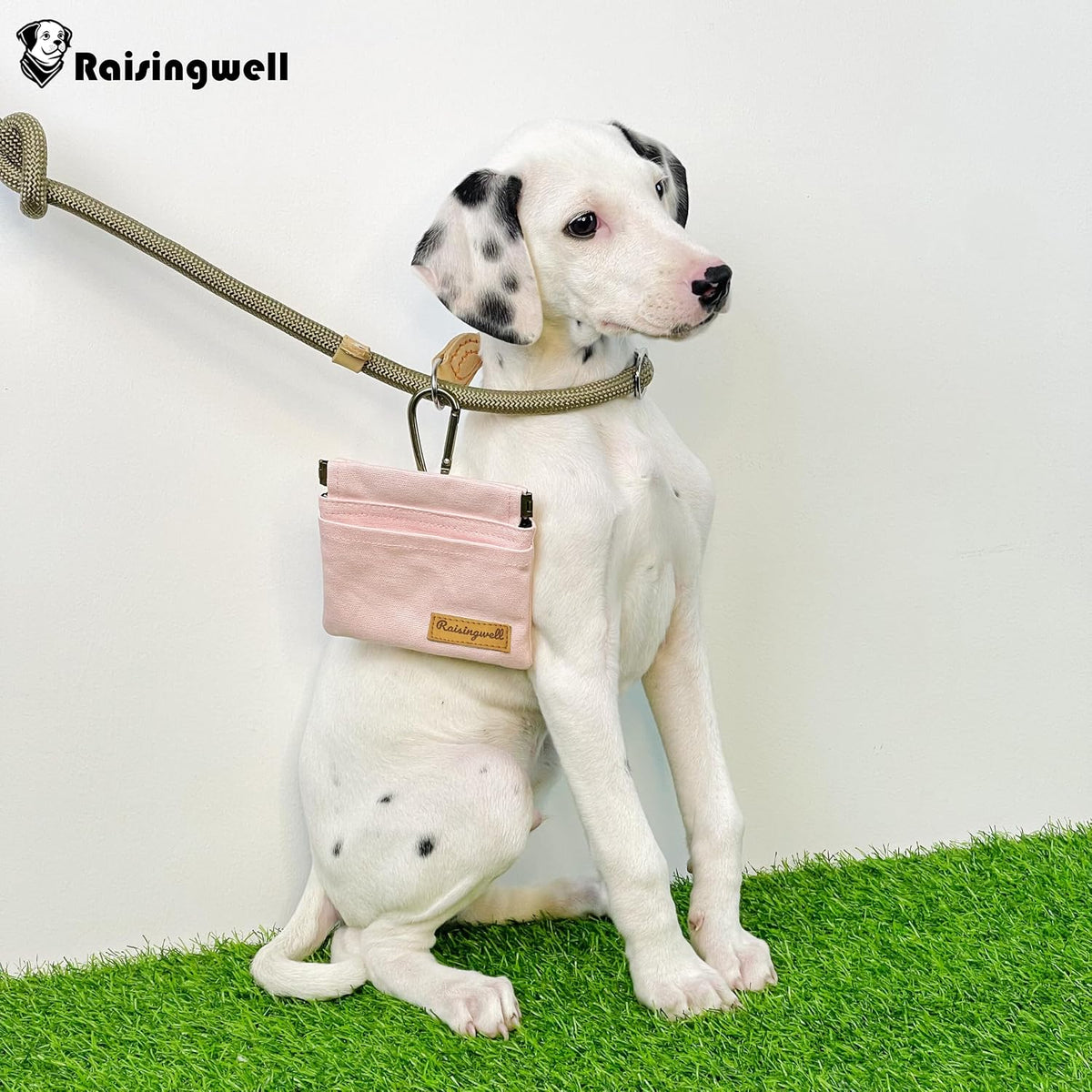 Raisingwell Pocket Sized Pet Training Pouch, Cotton Fabric, Hand Free