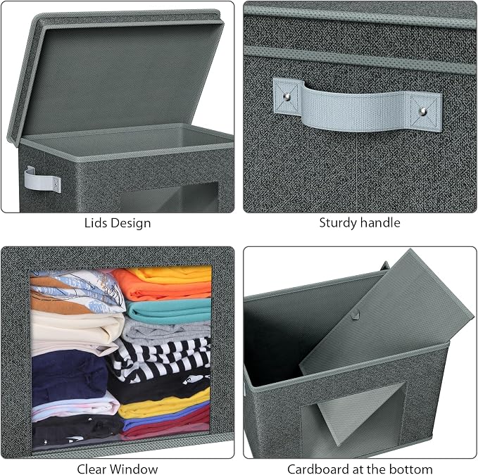 Univivi Foldable Fabric Storage Boxes Large Storage Bins - Image 4