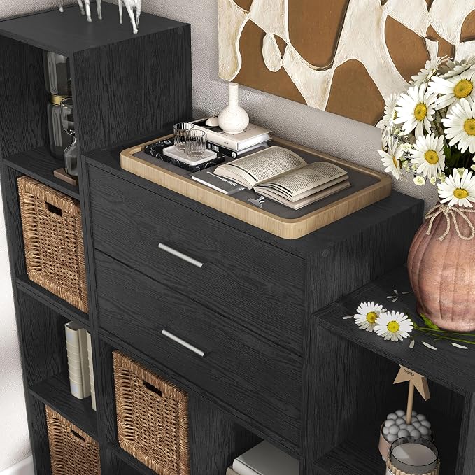 Homes: Inside + Out Apexa 2-Drawer Wooden Stackable Storage Drawers, Small Food - Image 3