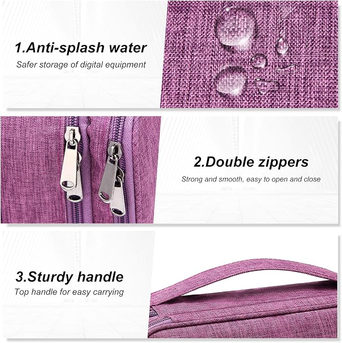 SELLYFELLY Electronic Bag Travel Cable Accessories Bag Waterproof Double Layer - Image 5
