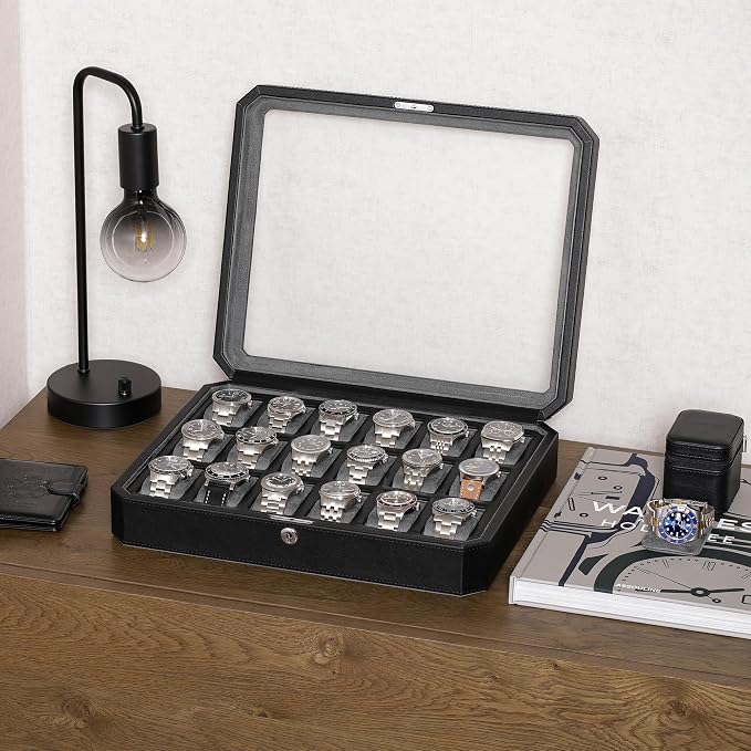 ROTHWELL 18-Slot Watch Case – Luxury Watch Box - Image 2