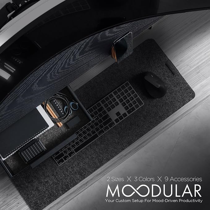 Moodular Wooden Monitor Stand 45.6” Large Desk Organizer - Image 2