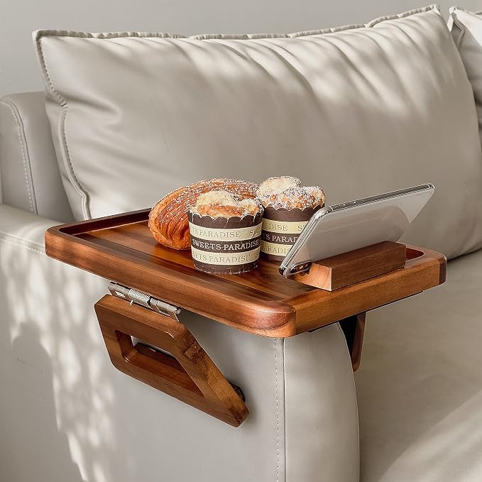 Tinamo Acacia Wood Sofa Armrest Tray - Image 6