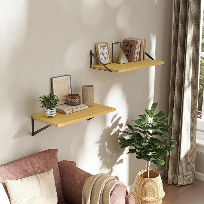 Deep Floating Shelves Wall Mounted, Living Room, Office - Image 2
