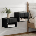Fluted Floating Nightstand Set of 2 by EYYTHUNG