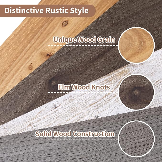 Axeman Floating Shelves for Wall, Rustic Elm Wood 48''W x 8" D Wall Shelf - Image 4