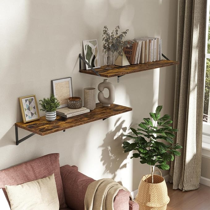 Deep Floating Shelves Wall Mounted, Living Room, Office - Image 2