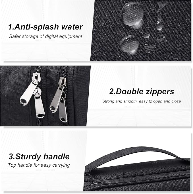 SELLYFELLY Electronic Bag Travel Cable Accessories Bag Waterproof Double Layer - Image 5