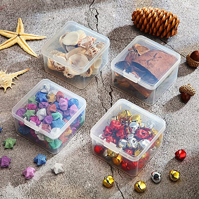 SATINIOR 24 Packs Small Clear Plastic Beads Storage Containers Box - Image 5