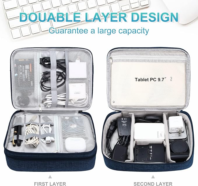 CILLA Electronics Organizer Travel, Travel Cord Organizer Case, Compact - Image 2