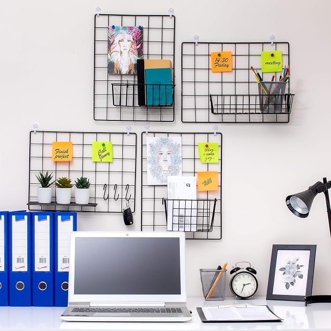 ODOXIA 1-Pack Wire Wall Grid Panel | Photo Grid Wall Decor | Metal Grid Board - Image 5