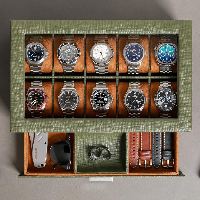 ROTHWELL 10-Slot Watch Box in Leather - Image 3