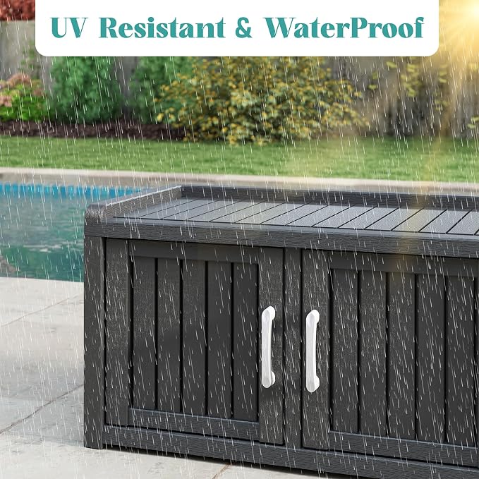 KAMABOKO Outdoor Shoe Storage Cabinet Waterproof UV-Resistant, Entryway Storage - Image 6