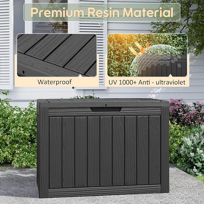 Outdoor Storage Box, Resin Deck Boxes Indoor and outdoor, Waterproof Storage - Image 2