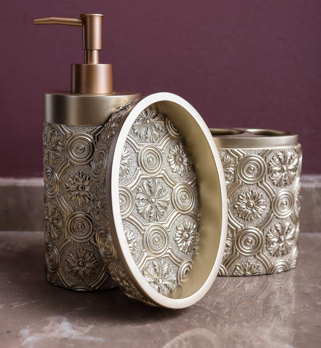 Bathroom Accessories Set,Golden Design Toothbrush Holder,Farmhouse