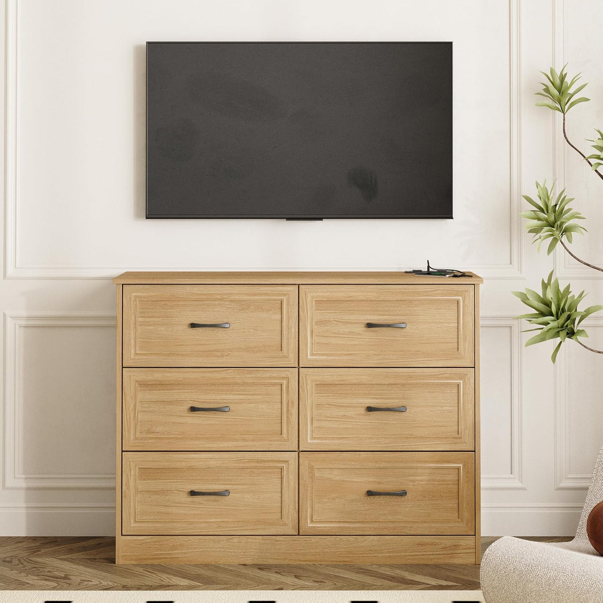 Fameill Dresser for Bedroom, 6 Drawer Wide Dresser Organizer with