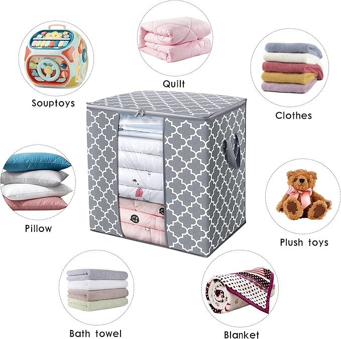 WISELIFE Storage Bags 6 Pack/100L Large Blanket Clothes Organization and - Image 5