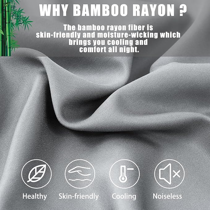 TELUS Pillow Cases Standard Size 2 Pack, Bamboo Rayon Cooling Pillowcases - Image 3