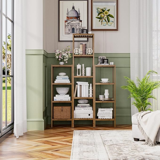 SMIBUY Bathroom Storage Shelf, 5-Tier Bamboo Rack Organizer - Image 8