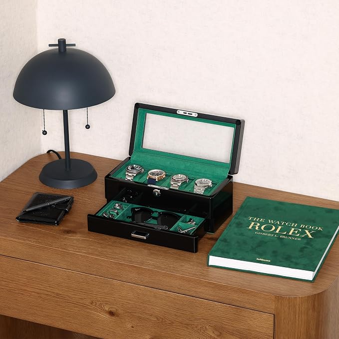 ROTHWELL 4-Slot Piano Black Watch Box - Image 2