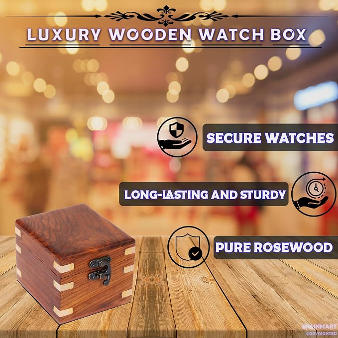 Wooden Watch Box for Men & Women, Luxury Watch Organizer & Display Case - Image 3