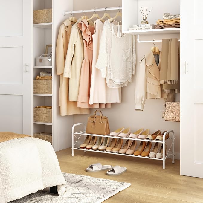 Hoctieon 2 Tier Shoe Rack for Closet, Durable Mesh Style Shoe Rack, Entryway - Image 4